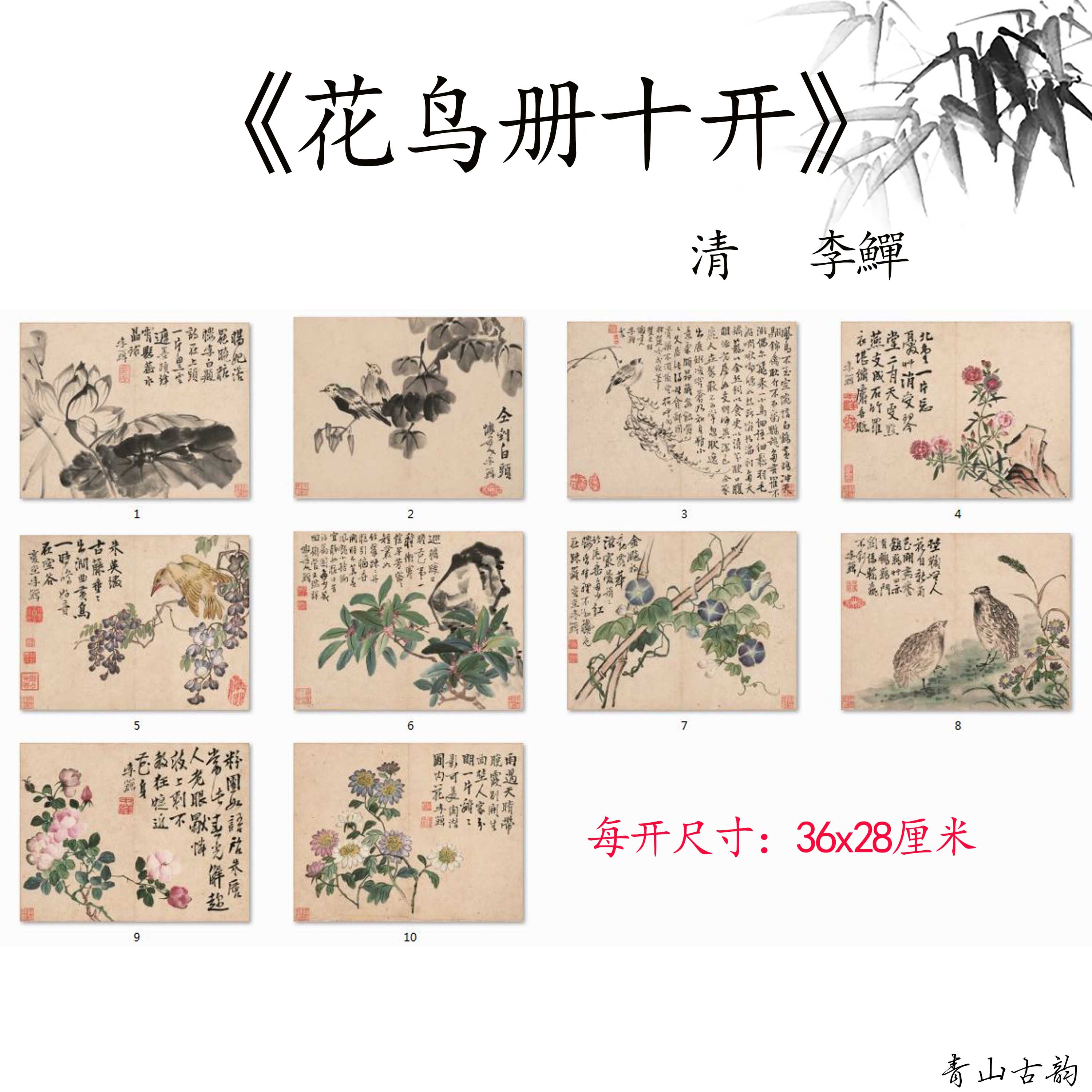 Chinese Antique Art Painting 清 李鱓 花鸟册十开 Qing Li Shan Hua Niao Birds Flowers China Ancient Wall Picture Ideas 2817-Chinese Style Finds™