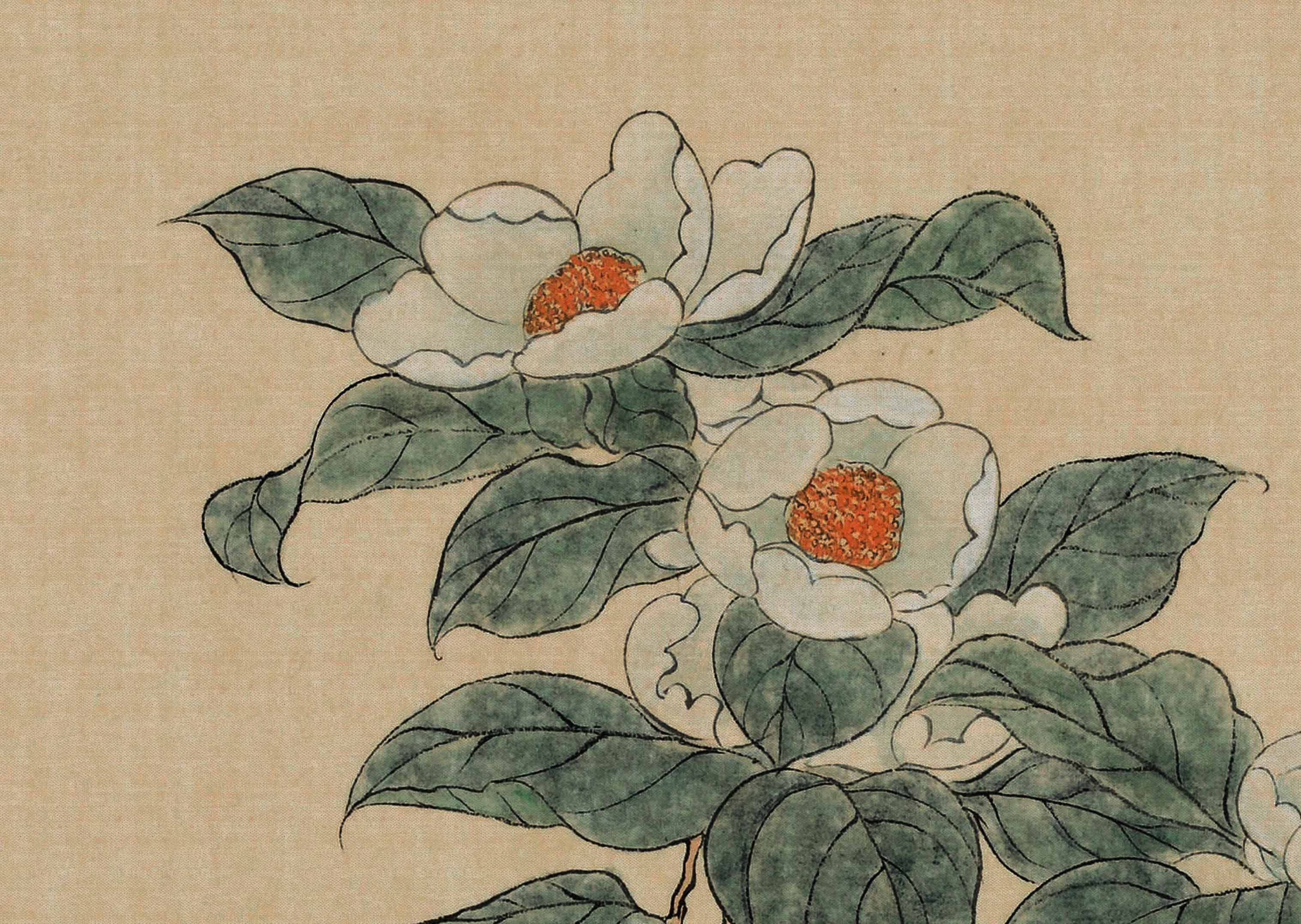 Chinese Antique Art Painting 清 溥儒 花 Qing Fu Ru Flowers China Ancient Wall Picture Ideas 4487-Chinese Style Finds™