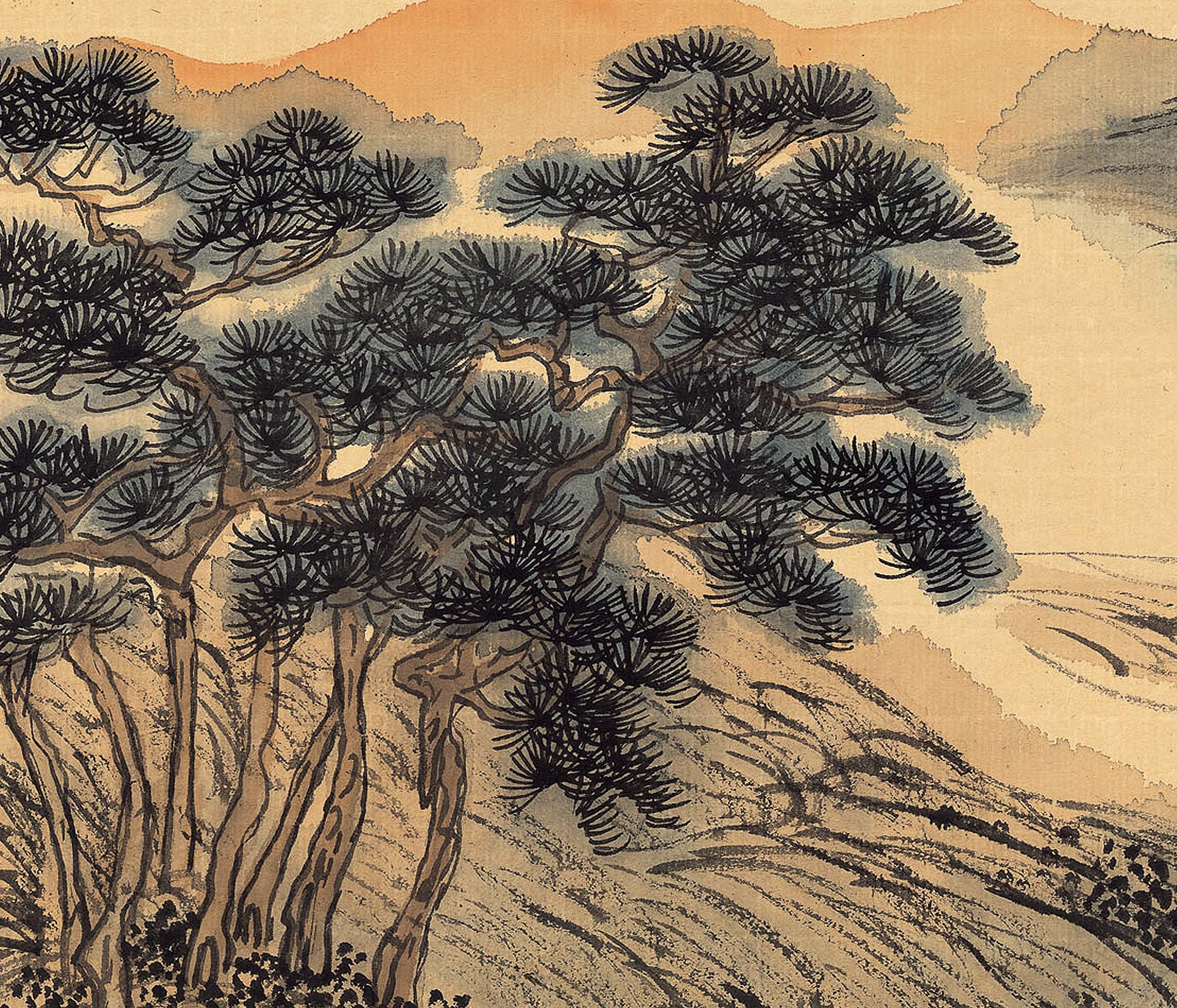 Chinese Antique Art Painting 清 溥儒 山水图 Qing Pu Ru Shan Shui Landscape China Ancient Wall Picture Ideas 2547-Chinese Style Finds™