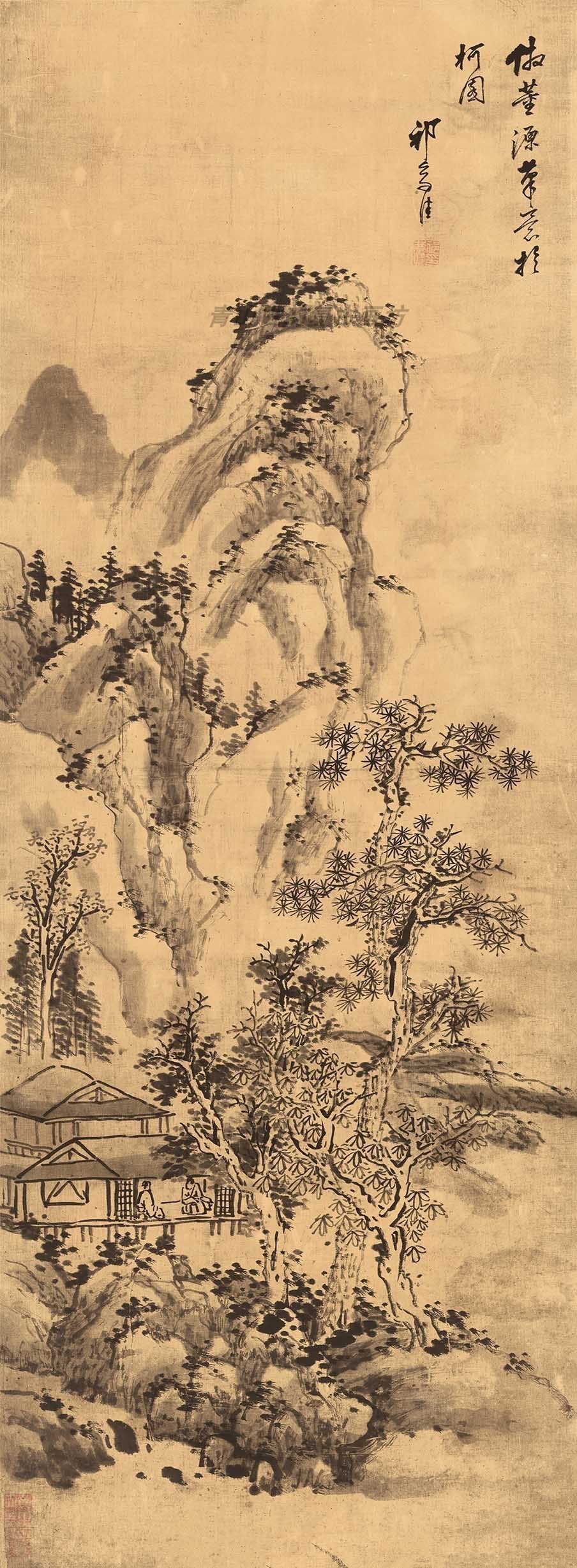 Chinese Antique Art Painting 清 祁豸佳 仿董源山水图 Qing Qi Zhijia Shanshui Landscape China Ancient Wall Picture Ideas 4253-Chinese Style Finds™