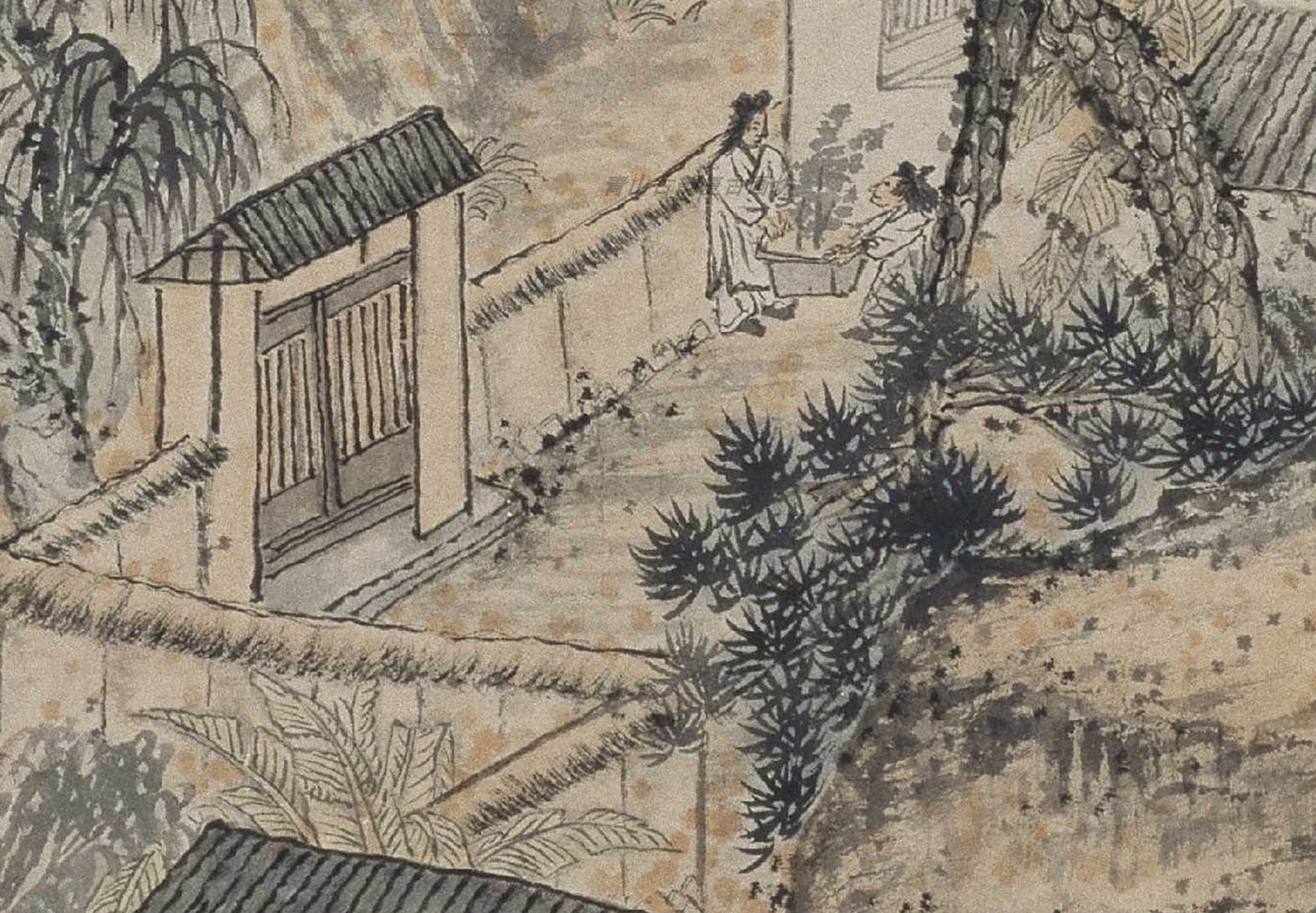 Chinese Antique Art Painting 清 石涛 对菊图 Qing Shi Tao Dui Ju Tu China Ancient Wall Picture Ideas 2805-Chinese Style Finds™