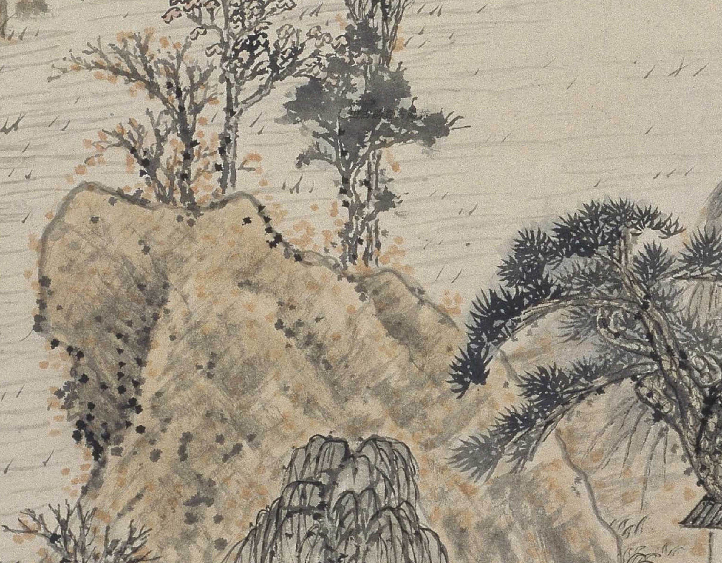 Chinese Antique Art Painting 清 石涛 对菊图 Qing Shi Tao Dui Ju Tu China Ancient Wall Picture Ideas 2805-Chinese Style Finds™