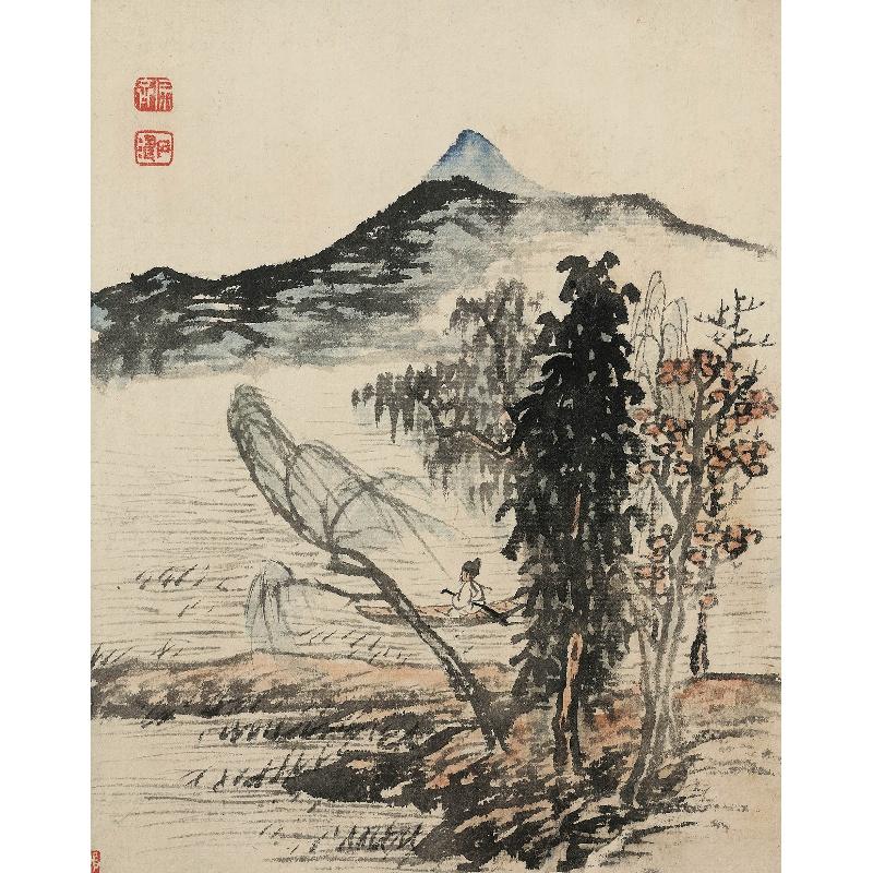 Chinese Antique Art Painting 清 石涛 山水十开 Qing Shi Tao Shan Shui Landscape China Ancient Wall Picture Ideas 3039-Chinese Style Finds™