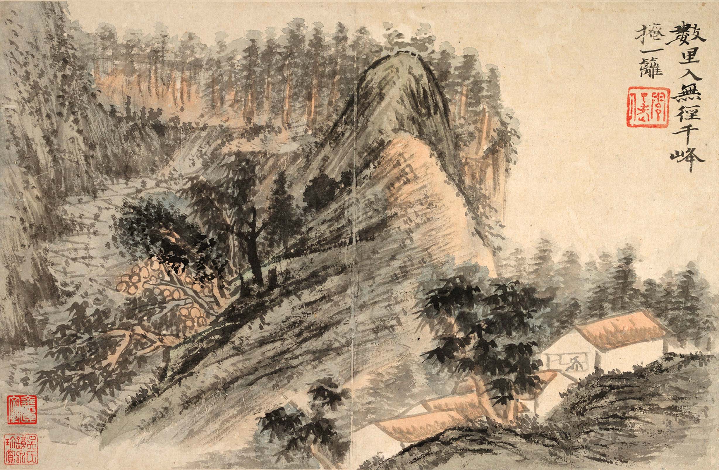 Chinese Antique Art Painting 清 石涛 山水图册8开 Qing Shi Tao Shan Shui Landscape China Ancient Wall Picture Ideas 3019-Chinese Style Finds™