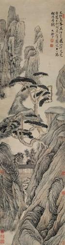 Chinese Antique Art Painting 清 石涛 听泉图 Qing Shi Tao Ting Quan Tu China Ancient Wall Picture Ideas 2617-Chinese Style Finds™