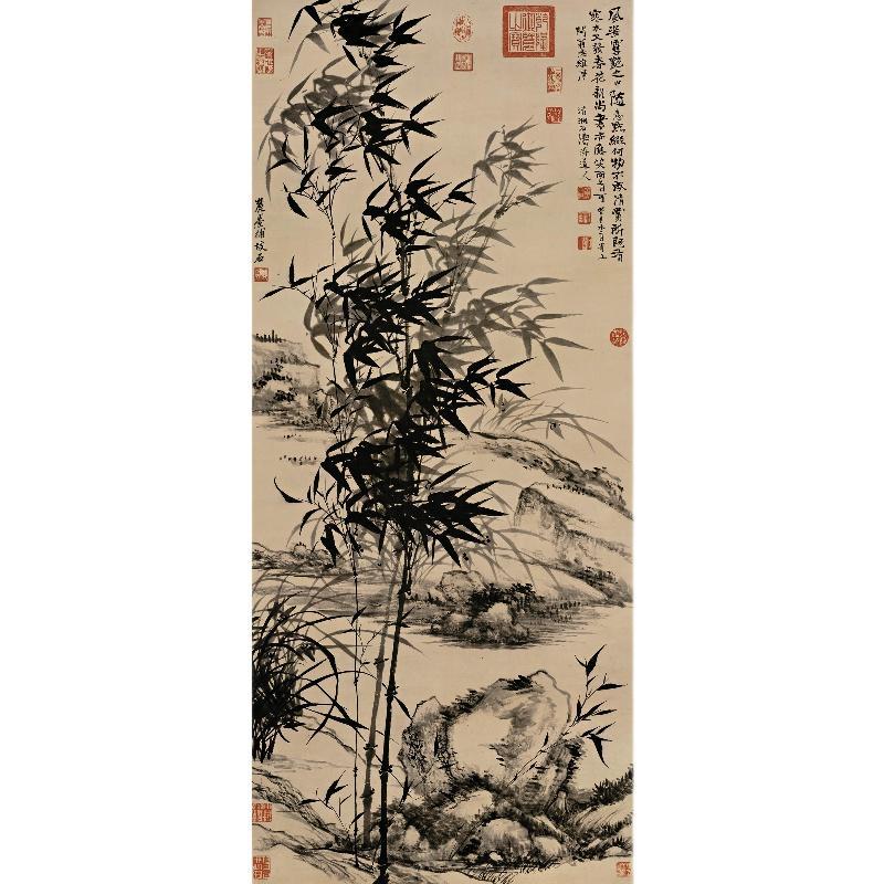 Chinese Antique Art Painting 清 石涛 王原祁 兰竹合作图 Qing Shi Tao Wang Yuanqi Orchid Bamboo China Ancient Wall Picture Ideas 2495-Chinese Style Finds™