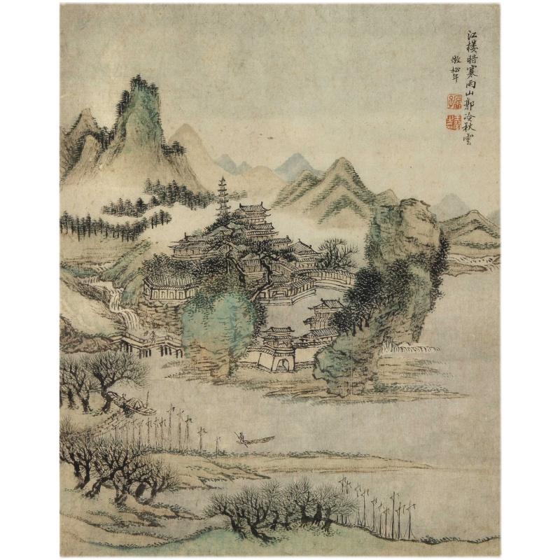 Chinese Antique Art Painting 清 王翚 仿古山水册十二开 Qing Wang Hui Shan Shui Landscape China Ancient Wall Picture Ideas 2813-Chinese Style Finds™