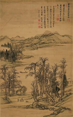 Chinese Antique Art Painting 清 王翚 仿古四季山水图 Qing Wang Hui Si Ji 4 Seasons China Ancient Wall Picture Ideas 2621-Chinese Style Finds™