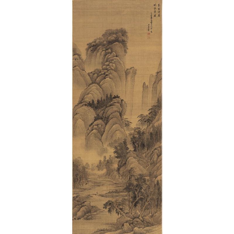 Chinese Antique Art Painting 清 王翚 仿巨然山水图 Qing Wang Hui Shan Shui Landscape China Ancient Wall Picture Ideas 2445-Chinese Style Finds™