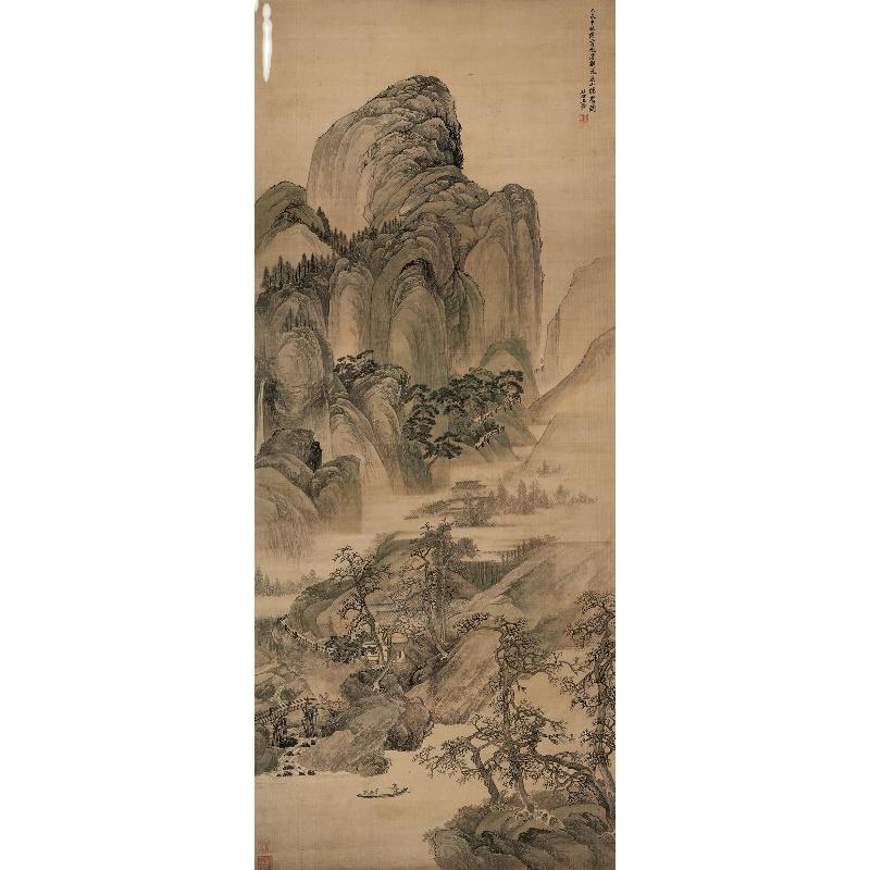 Chinese Antique Art Painting 清 王翚 仿唐寅溪山晴霭图 Qing Wang Hui Xi Shan Qing Ai Tu China Ancient Wall Picture Ideas 2829-Chinese Style Finds™