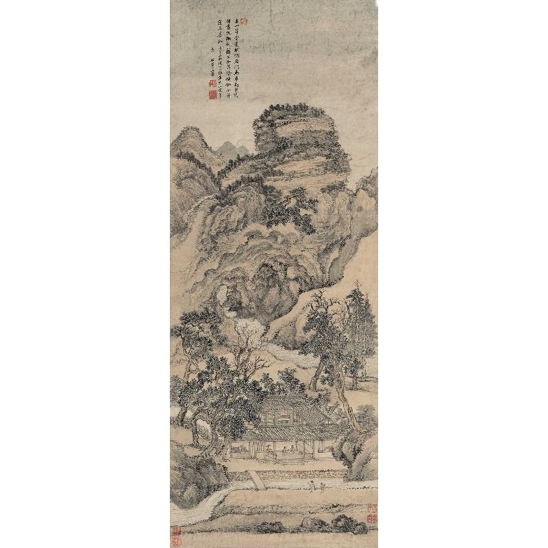 Chinese Antique Art Painting 清 王翚 仿王蒙山水图 Qing Wang Hui Shan Shui Landscape China Ancient Wall Picture Ideas 2775-Chinese Style Finds™