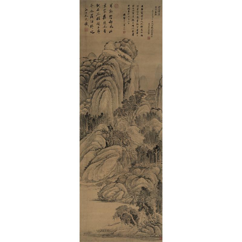 Chinese Antique Art Painting 清 王翚 山川浑厚图 Qing Wang Hui Shan Chuan Hun Hou China Ancient Wall Picture Ideas 2415-Chinese Style Finds™