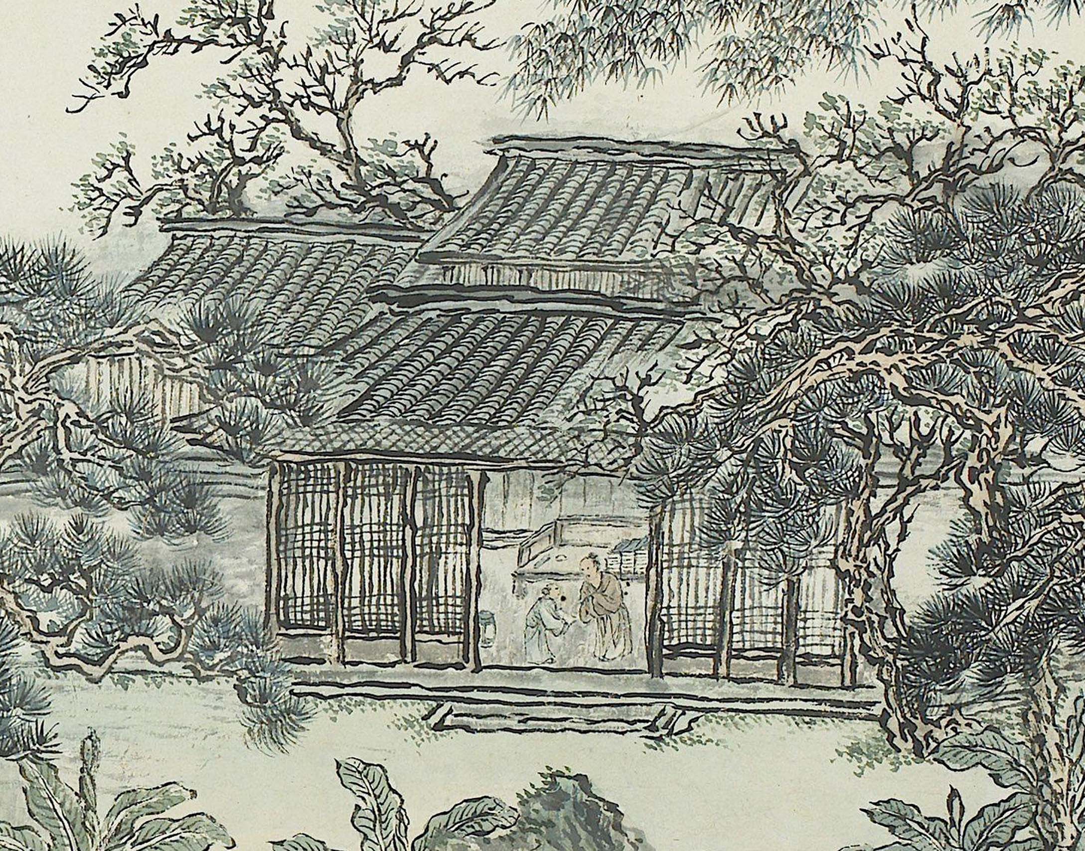 Chinese Antique Art Painting 清 王翚 松雪夏景图 Qing Wan Hui Song Xue Xia Jing China Ancient Wall Picture Ideas 2791-Chinese Style Finds™