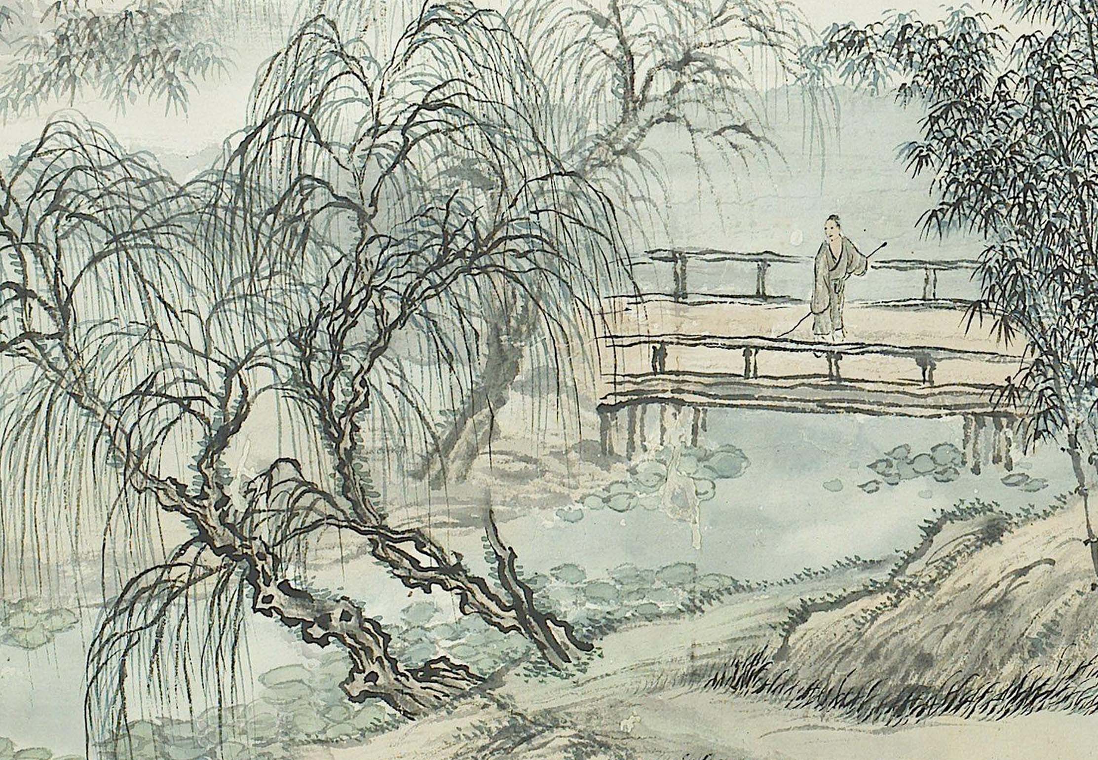 Chinese Antique Art Painting 清 王翚 松雪夏景图 Qing Wan Hui Song Xue Xia Jing China Ancient Wall Picture Ideas 2791-Chinese Style Finds™