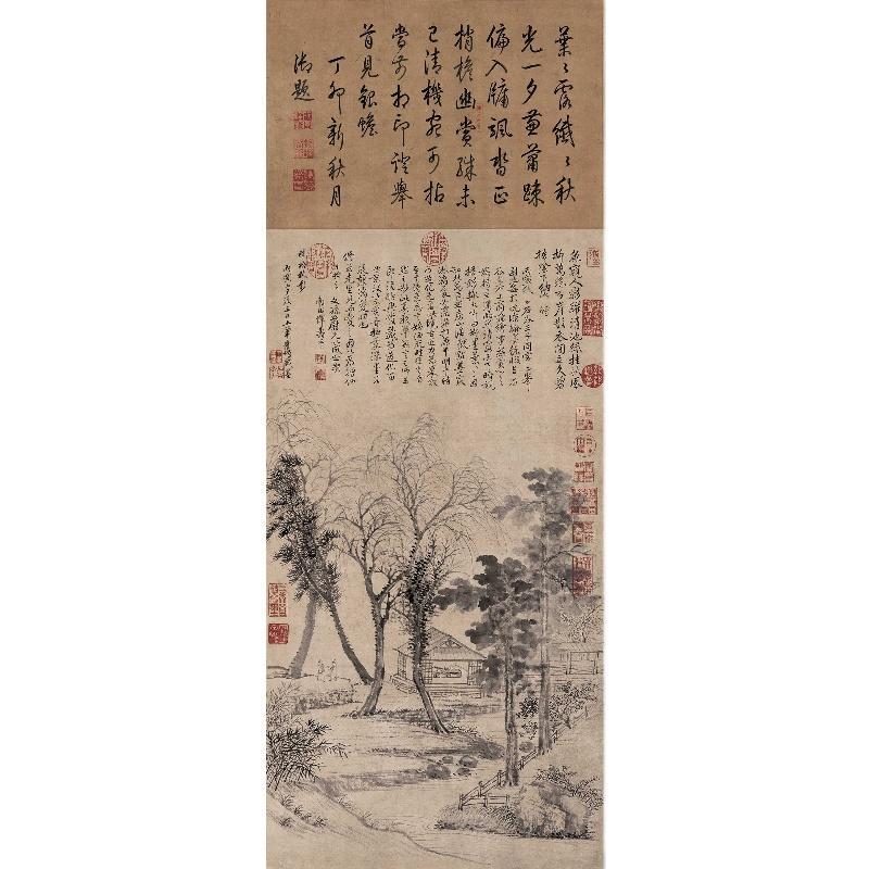 Chinese Antique Art Painting 清 王翚 晚梧秋影图 Qing Wang Hui Wan Wu Qiu Ying China Ancient Wall Picture Ideas 2441-Chinese Style Finds™