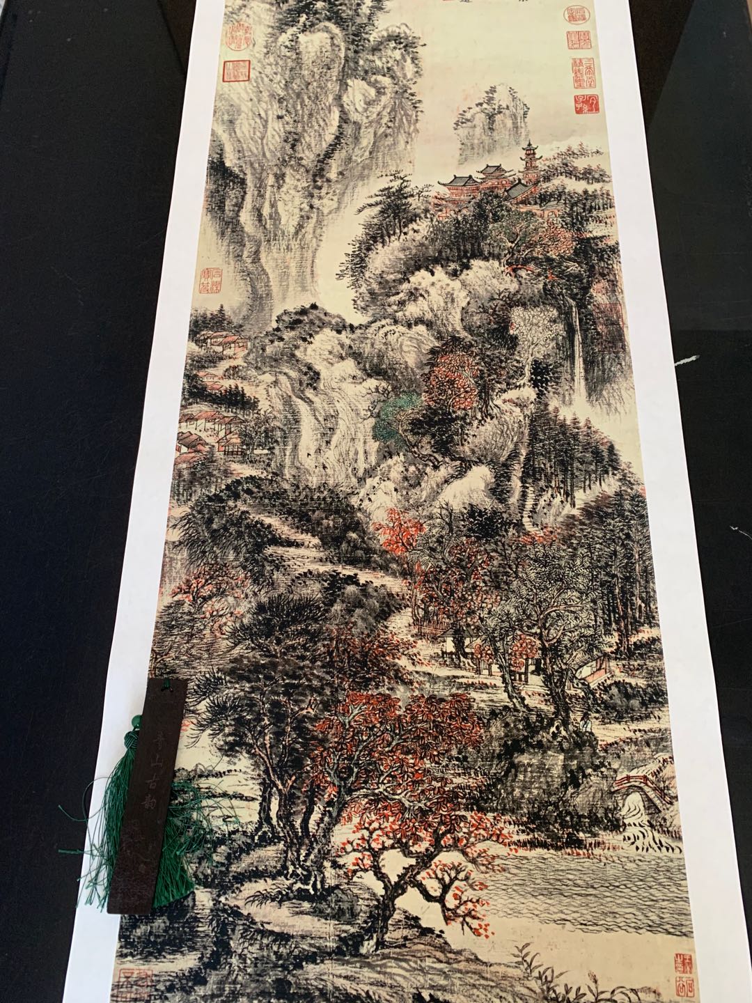 Chinese Antique Art Painting 清 王翚 溪山红树图 112.4×39.5cm Qing Wang Hui Xi Shan Hong Shu China Ancient Wall Picture Ideas 2385-Chinese Style Finds™