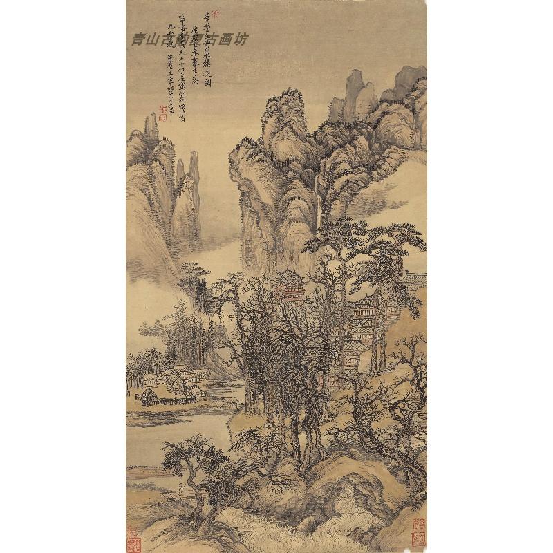 Chinese Antique Art Painting 清 王翚 仙山楼观图 Qing Wang Hui Xian Shan Lou Guan China Ancient Wall Picture Ideas 2699-Chinese Style Finds™