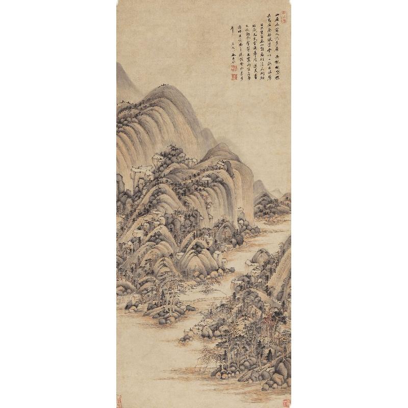 Chinese Antique Art Painting 清 王鉴 富春山居图 Qing Wang Jian Fu Chun Shan Ju Tu China Ancient Wall Picture Ideas 2759-Chinese Style Finds™