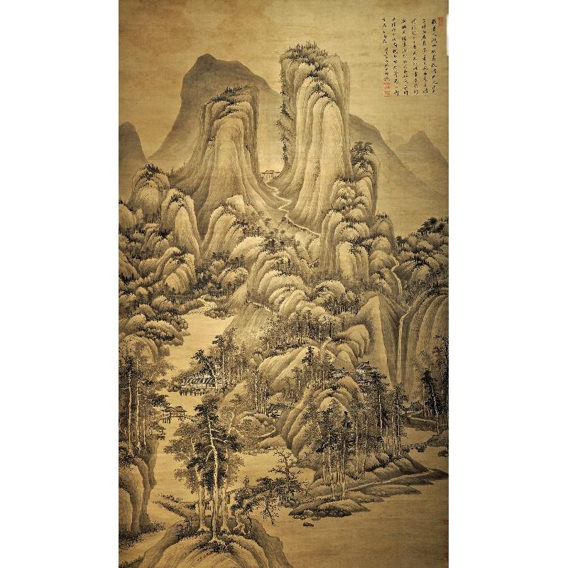 Chinese Antique Art Painting 清 王鉴 关山秋霁图 Qing Wang Jian Guan Shan Qiu Ji China Ancient Wall Picture Ideas 2761-Chinese Style Finds™