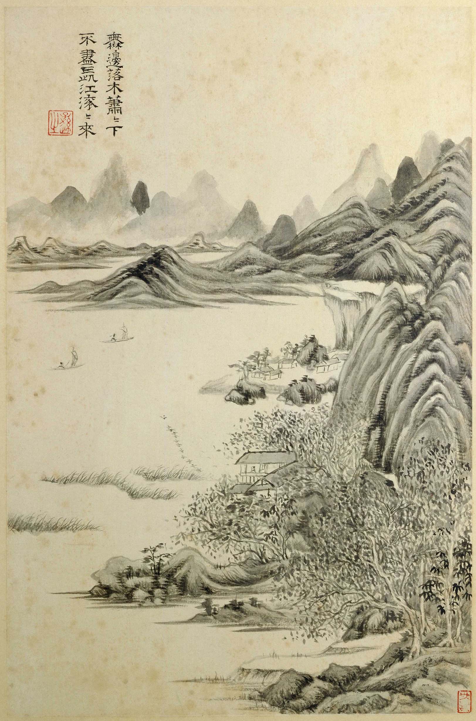 Chinese Antique Art Painting 清 王时敏 杜甫诗意图册 Qing Wang Shimin Du Fu Shi Yi Tu China Ancient Wall Picture Ideas 3023-Chinese Style Finds™