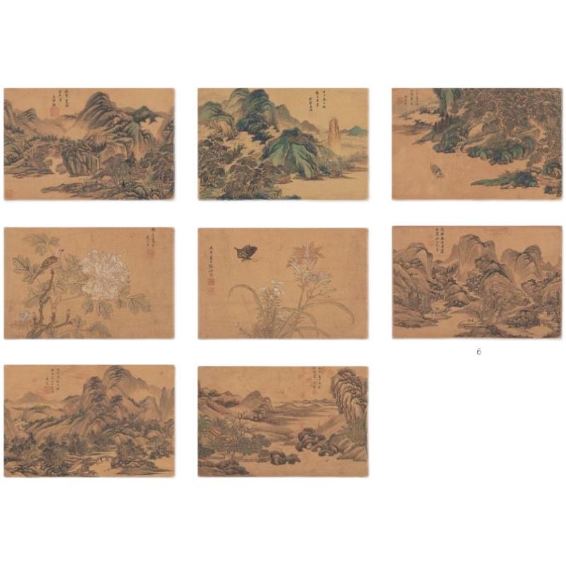 Chinese Antique Art Painting 清 王时敏 花鸟山水册八开 Qing Wang Shi Min Landscape Birds Flowers China Ancient Wall Picture Ideas 2855-Chinese Style Finds™