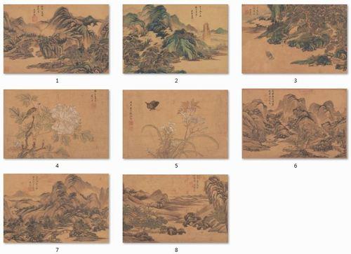 Chinese Antique Art Painting 清 王时敏 花鸟山水册八开 Qing Wang Shi Min Landscape Birds Flowers China Ancient Wall Picture Ideas 2855-Chinese Style Finds™