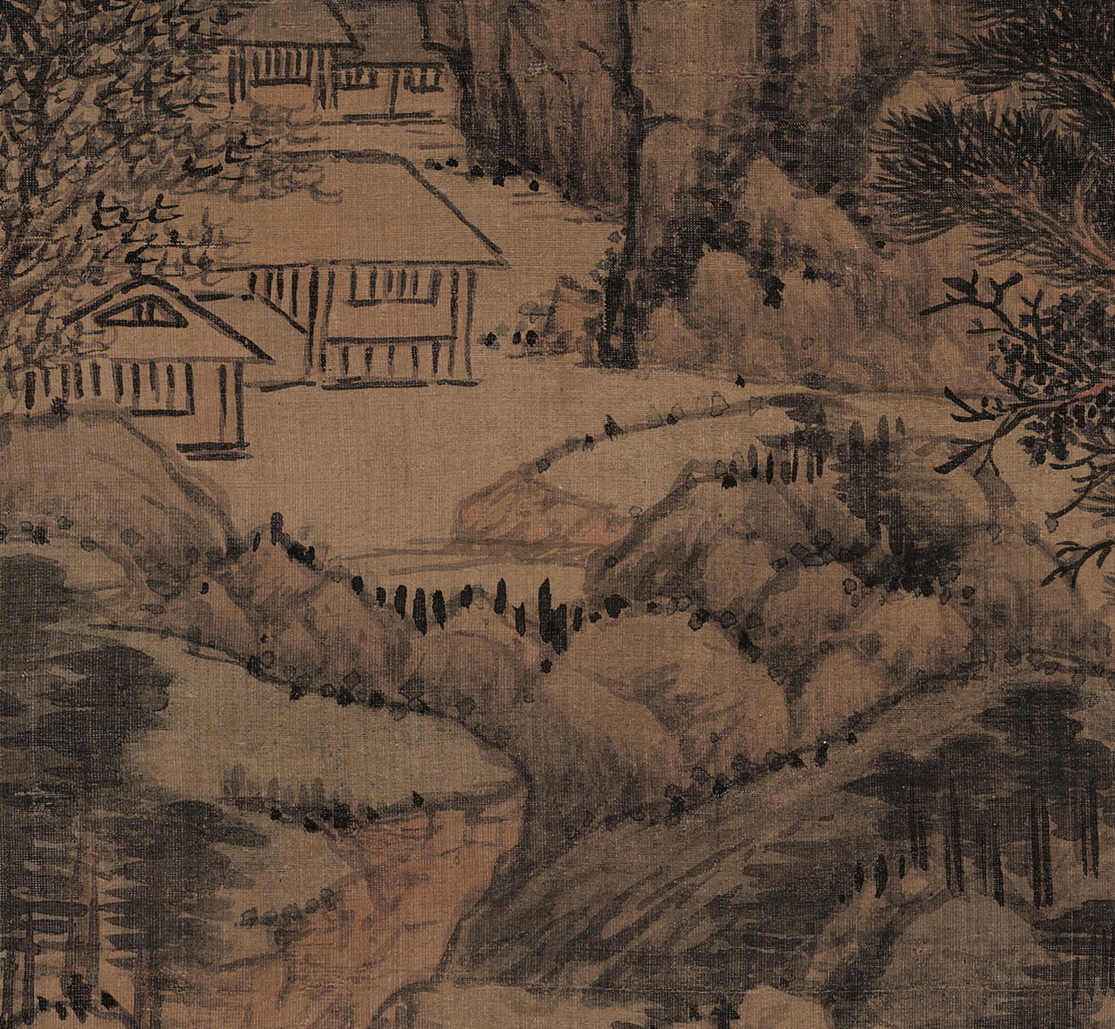 Chinese Antique Art Painting 清 王时敏 南山积翠图 Qing Wang Shimin Nan Shan Ji Cui China Ancient Wall Picture Ideas 2349-Chinese Style Finds™