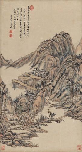 Chinese Antique Art Painting 清 王原祁 仿大痴山水图 Qing Wang Yuanqi Shan Shui Landscape China Ancient Wall Picture Ideas 2679-Chinese Style Finds™