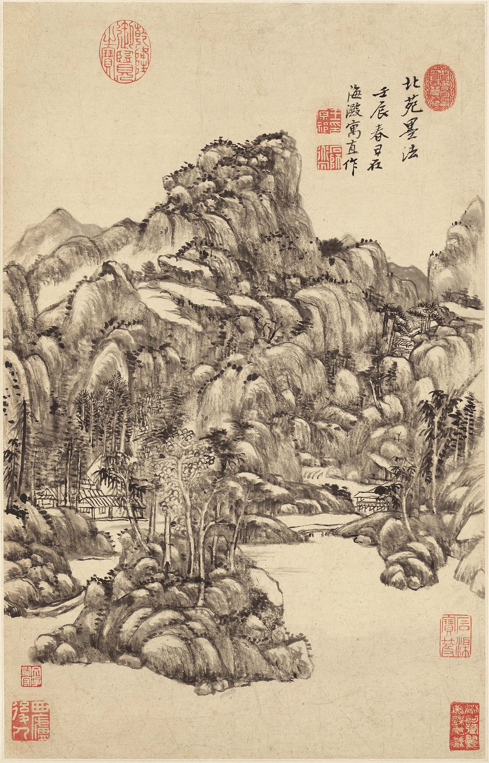 Chinese Antique Art Painting 清 王原祁 山水十二开 Qing Wang Yuanqi Shan Shui Landscape China Ancient Wall Picture Ideas 2851-Chinese Style Finds™