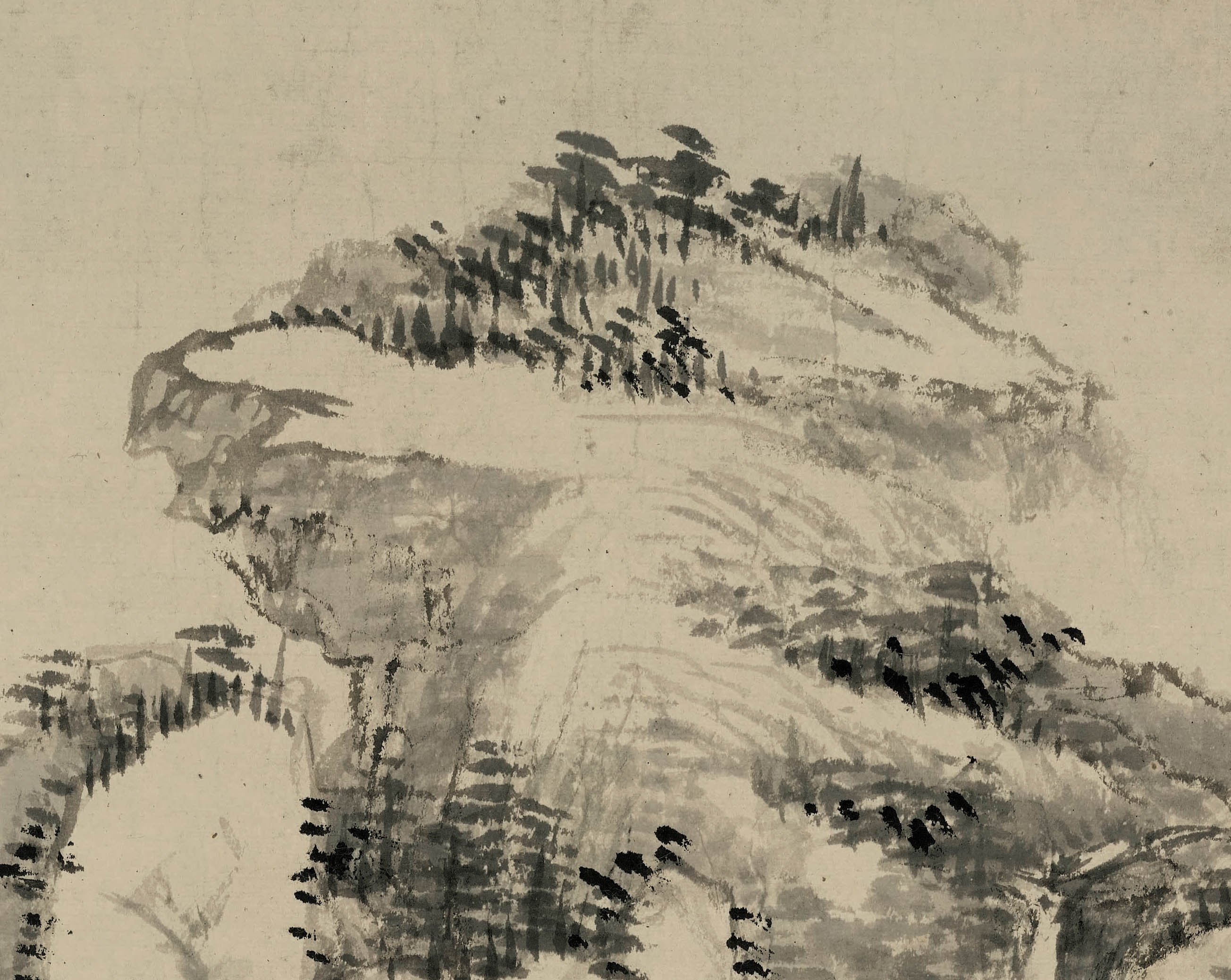 Chinese Antique Art Painting 清 王原祁 山水图 Qing Wang Yuanqi Shan Shui Landscape China Ancient Wall Picture Ideas 2731-Chinese Style Finds™