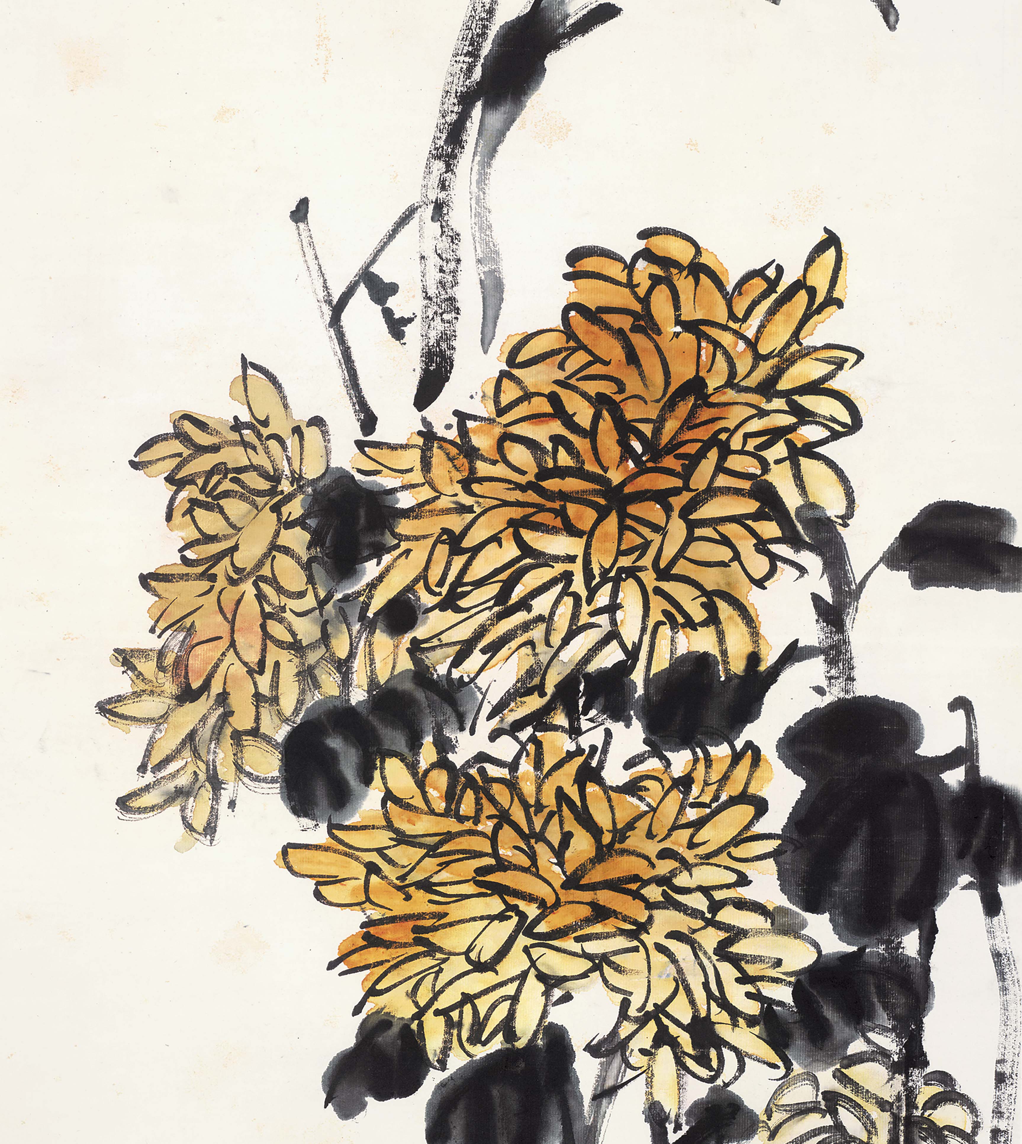 Chinese Antique Art Painting 清 吴昌硕 花卉四条屏 Qing Wu Changshou 4 Flowers China Ancient Wall Picture Ideas 2234-Chinese Style Finds™