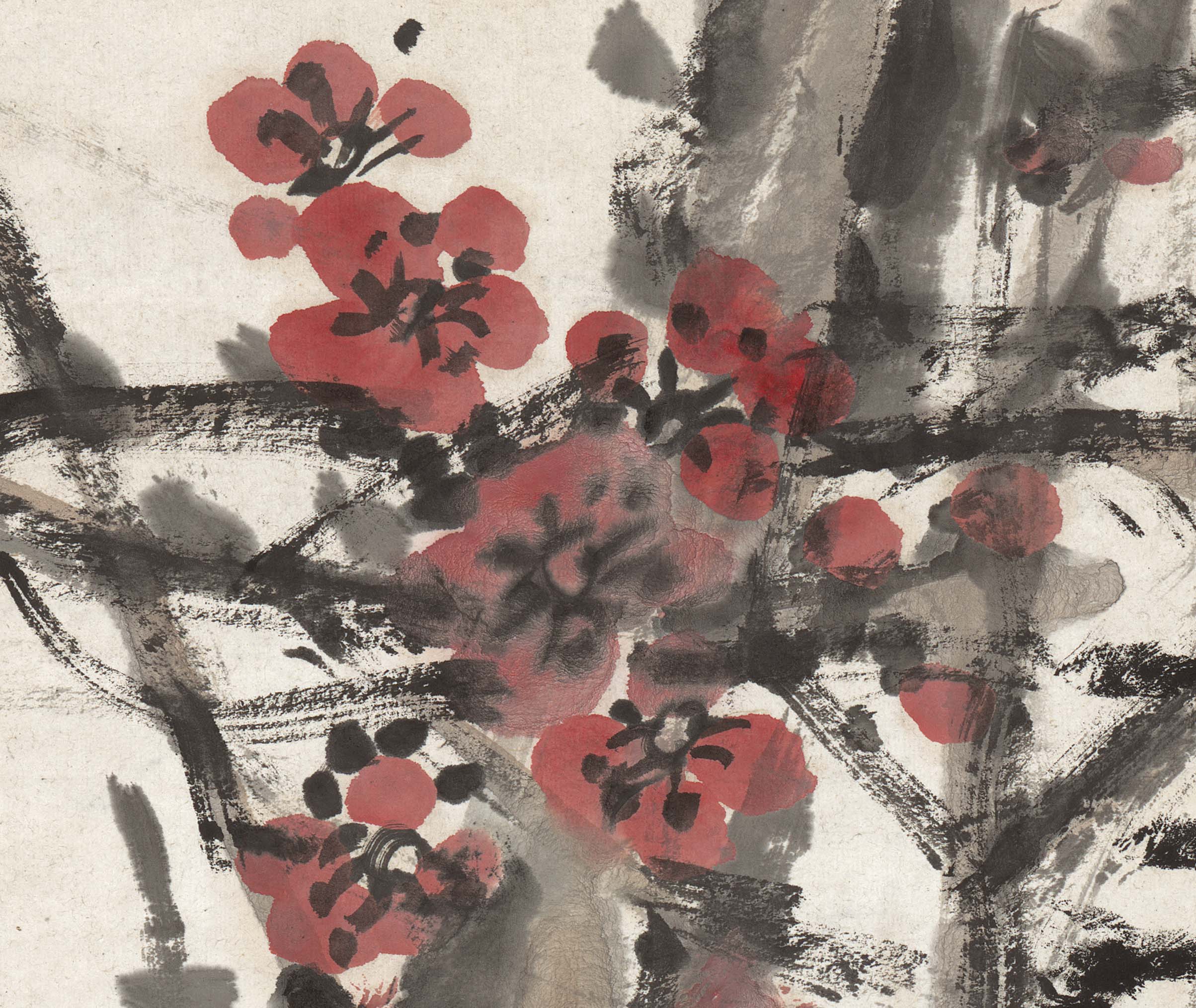 Chinese Antique Art Painting 清 吴昌硕 松梅图 Qing Wu Changshou Song Mei Pine Plum China Ancient Wall Picture Ideas 2297-Chinese Style Finds™