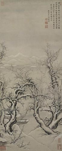 Chinese Antique Art Painting 清 项圣谟 雪影渔人图 Qing Xiang Sheng Mo Xue Ying Yu Ren Tu China Ancient Wall Picture Ideas 2180-Chinese Style Finds™