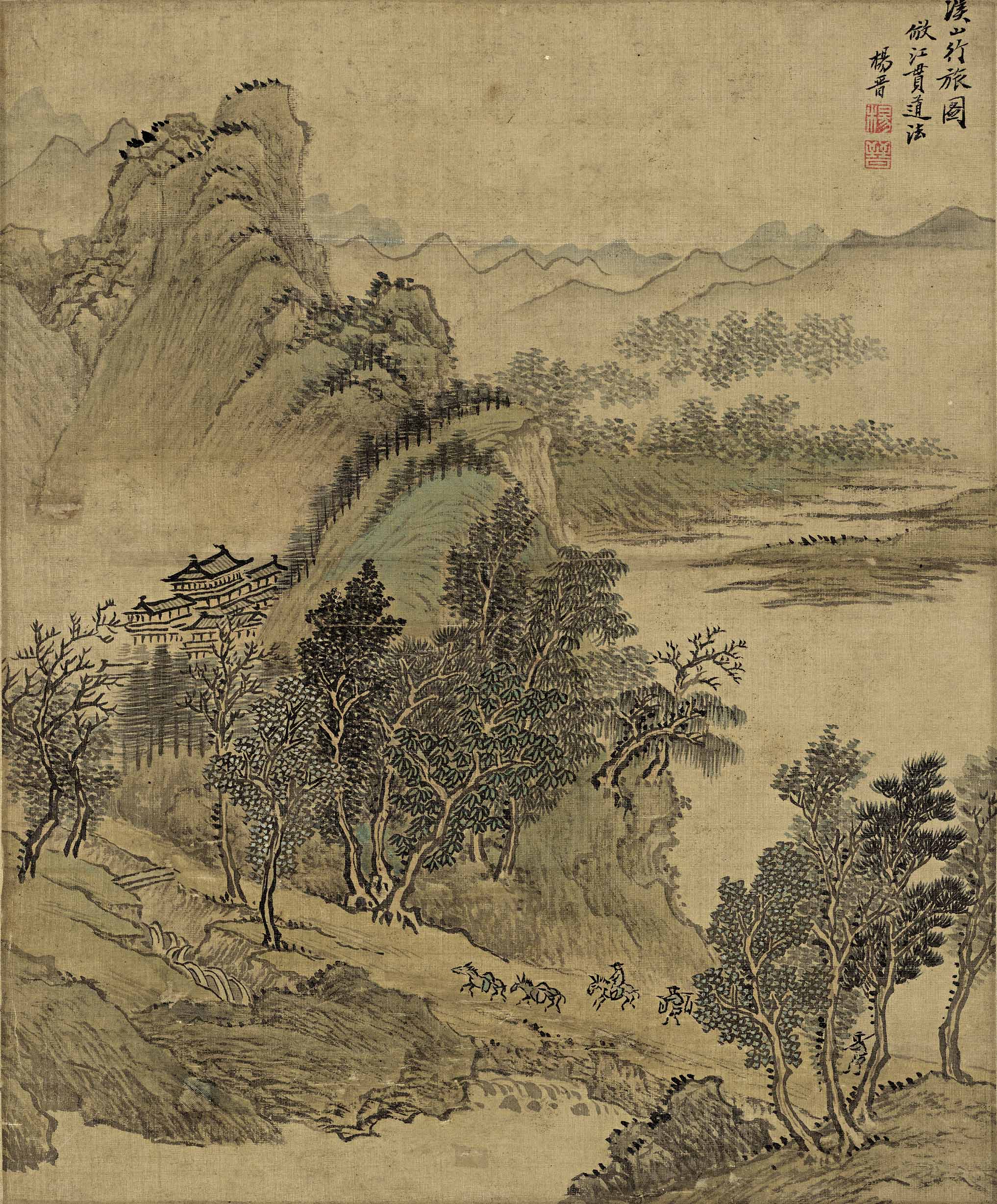 Chinese Antique Art Painting 清 杨晋 仿古山水册 Qing Yang Jin Fu Gu Shan Shui Landscape China Ancient Wall Picture Ideas 3003-Chinese Style Finds™