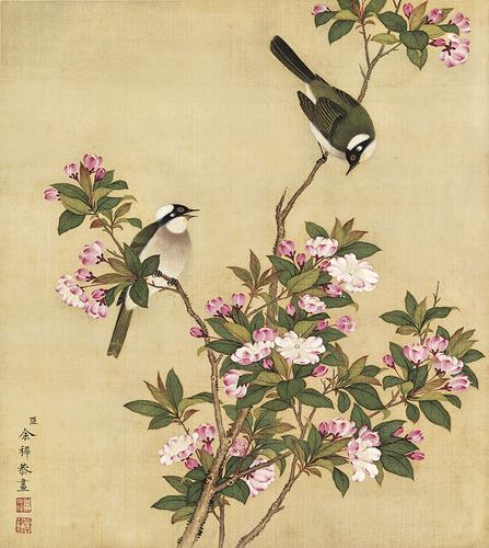 Chinese Antique Art Painting 清 余稚 花鸟 Qing Yu Zhi Flowers Birds China Ancient Wall Picture Ideas 2236-Chinese Style Finds™