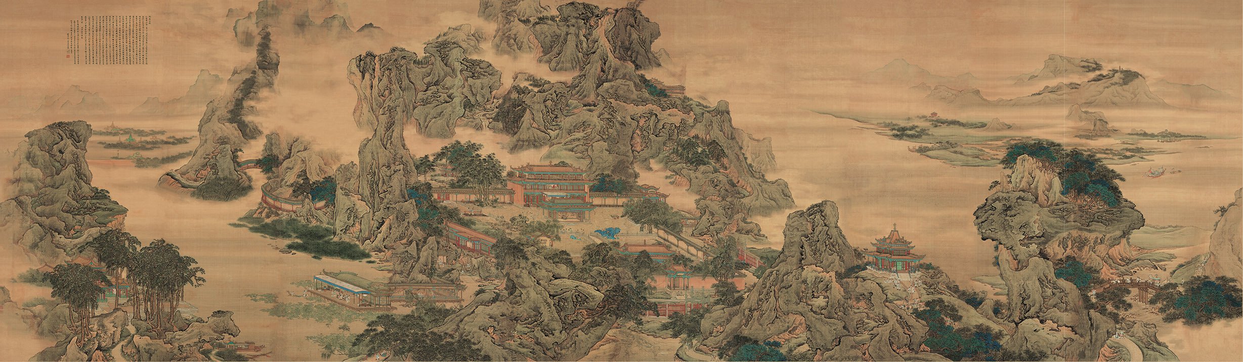 Chinese Antique Art Painting 清 袁江 阿房宫图 Qing Yuan Jiang A Fang Gong China Ancient Wall Picture Ideas 2825-Chinese Style Finds™