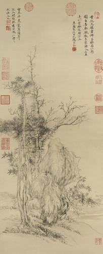 Chinese Antique Art Painting 清 恽寿平 仿倪瓒 古木幽篁图 Qing Yun Shouping Gu Mu You Huang Tu China Ancient Wall Picture Ideas 2014-Chinese Style Finds™