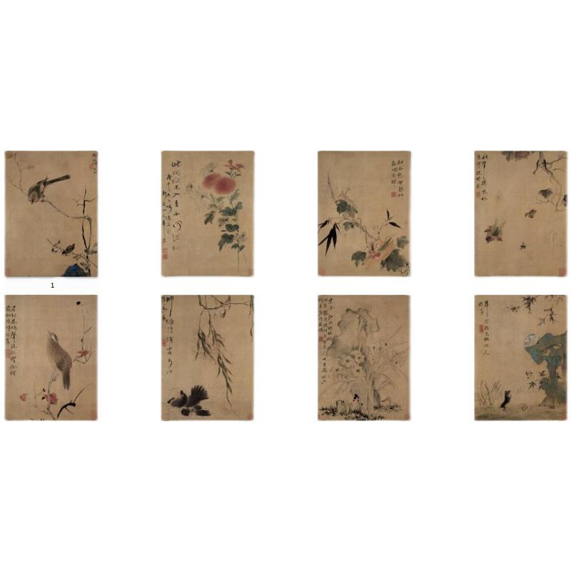 Chinese Antique Art Painting 清 恽寿平 花鸟草虫图八开 Qing Yun Shouping Flower Bird Grass China Ancient Wall Picture Ideas 2777-Chinese Style Finds™