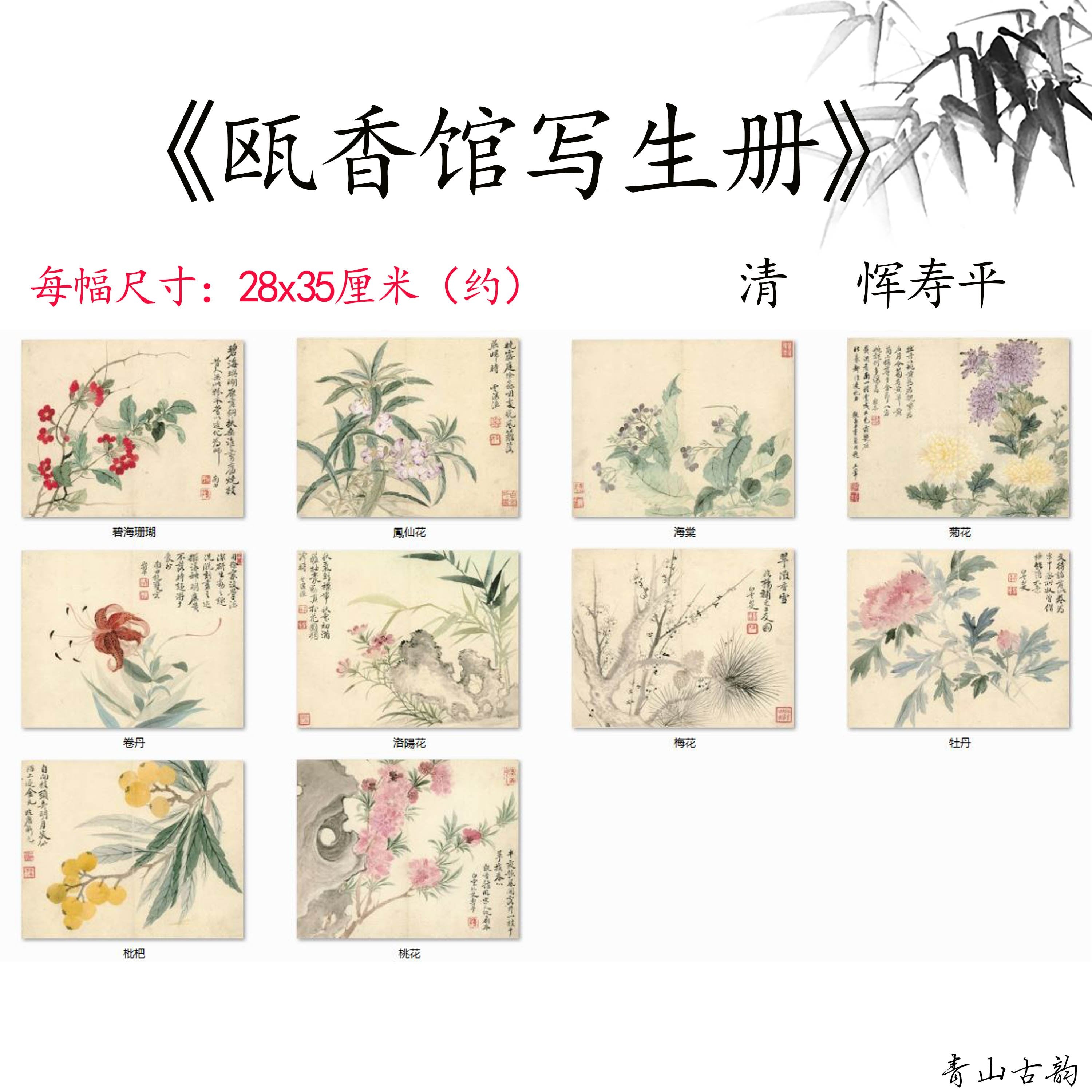 Chinese Antique Art Painting 清 恽寿平 瓯香馆写生册 Qing Yun Shouping Ou Xiang Guan Xie Sheng China Ancient Wall Picture Ideas 2769-Chinese Style Finds™