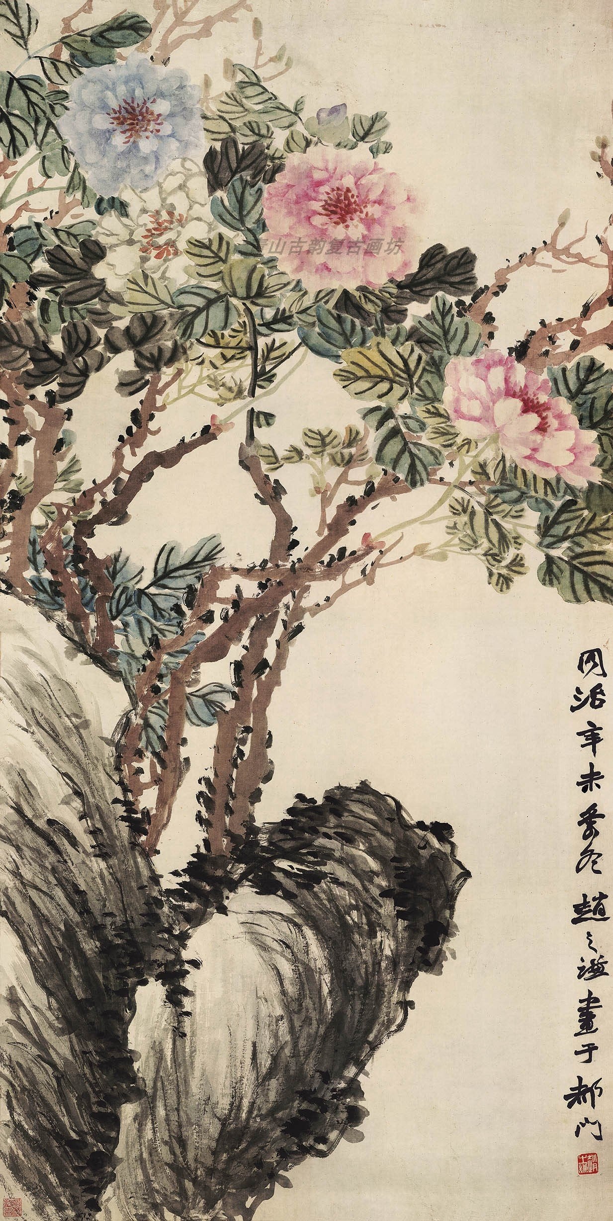 Chinese Antique Art Painting 清 赵之谦 牡丹图 Qing Zhao Zhiqian Peony China Ancient Wall Picture Ideas 4219-Chinese Style Finds™