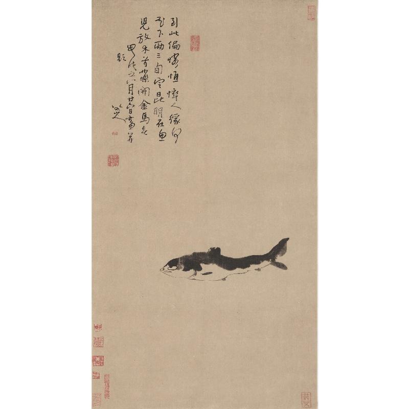 Chinese Antique Art Painting 清 朱耷 鱼 Qing Zhu Da Fish China Ancient Wall Picture Ideas 2453-Chinese Style Finds™