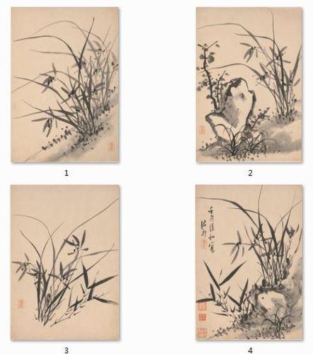 Chinese Antique Art Painting 清 诸昇 兰竹石图 Qing Zhu Sheng Orchid Bamboo Stone China Ancient Wall Picture Ideas 4433-Chinese Style Finds™