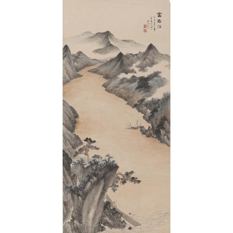 Chinese Antique Art Painting 申石伽 富春江图 Shen Shijia Spring River China Ancient Wall Picture Ideas 4295-Chinese Style Finds™