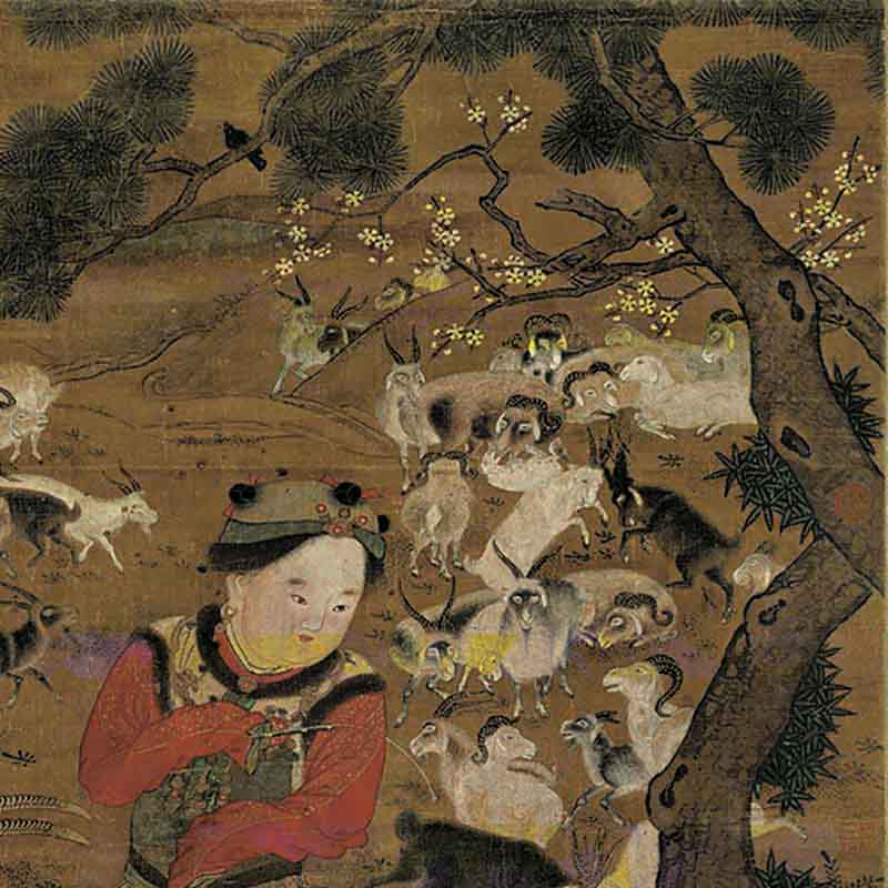 Chinese Antique Art Painting 宋 开泰图 苏汉臣 Song Su Han Ceng Kai Tai Tu China Ancient Wall Picture Ideas 1276-Chinese Style Finds™