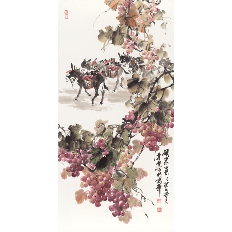 Chinese Antique Art Painting 宋连启 硕果累累 Song Lianqi Grapes China Ancient Wall Picture Ideas 3491-Chinese Style Finds™