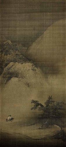 Chinese Antique Art Painting 宋 梁楷 雪景山水图 Song Liang Kai Snow Shanshui Landscape China Ancient Wall Picture Ideas 4411-Chinese Style Finds™