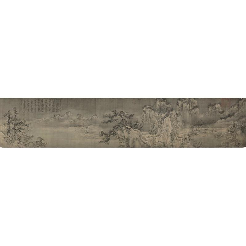 Chinese Antique Art Painting 宋 王诜 渔村小雪图 Song Wang Xu, Little Snow in the Fishing Village China Ancient Wall Picture Ideas 3921-Chinese Style Finds™