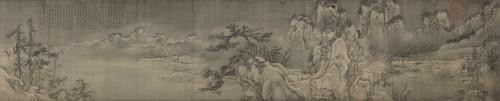 Chinese Antique Art Painting 宋 王诜 渔村小雪图 Song Wang Xu, Little Snow in the Fishing Village China Ancient Wall Picture Ideas 3921-Chinese Style Finds™