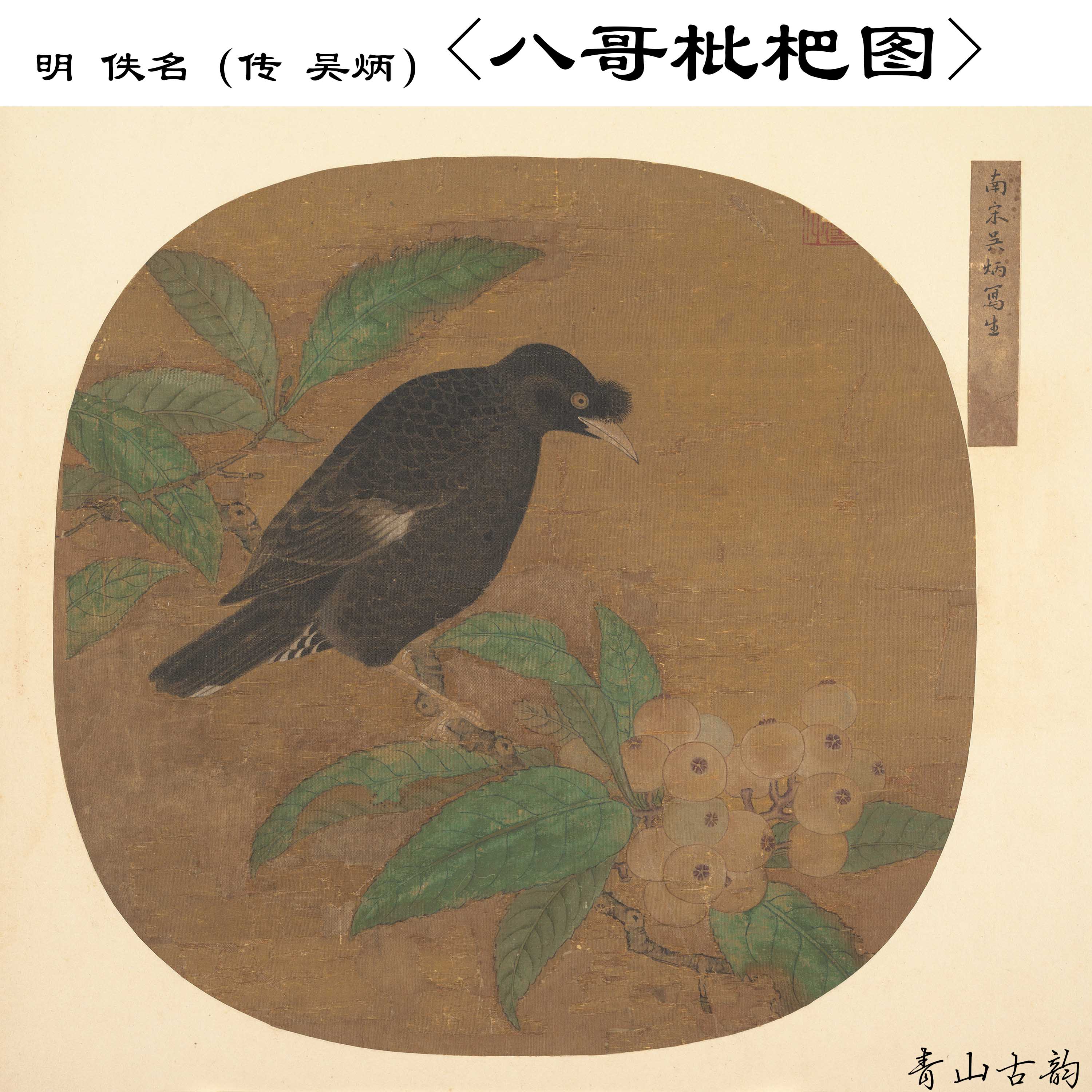 Chinese Antique Art Painting 宋 吴炳 八哥枇杷图 Song Wu Bing Ba Ge Birds Pi Pa Tu China Ancient Wall Picture Ideas 1452-Chinese Style Finds™