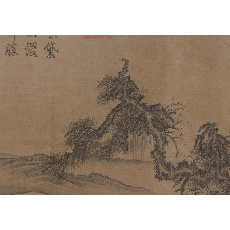 Chinese Antique Art Painting 宋 燕文贵 秋山萧寺图 Song Yan Wengui Qiu Shan Xiao Shi China Ancient Wall Picture Ideas 4611-Chinese Style Finds™